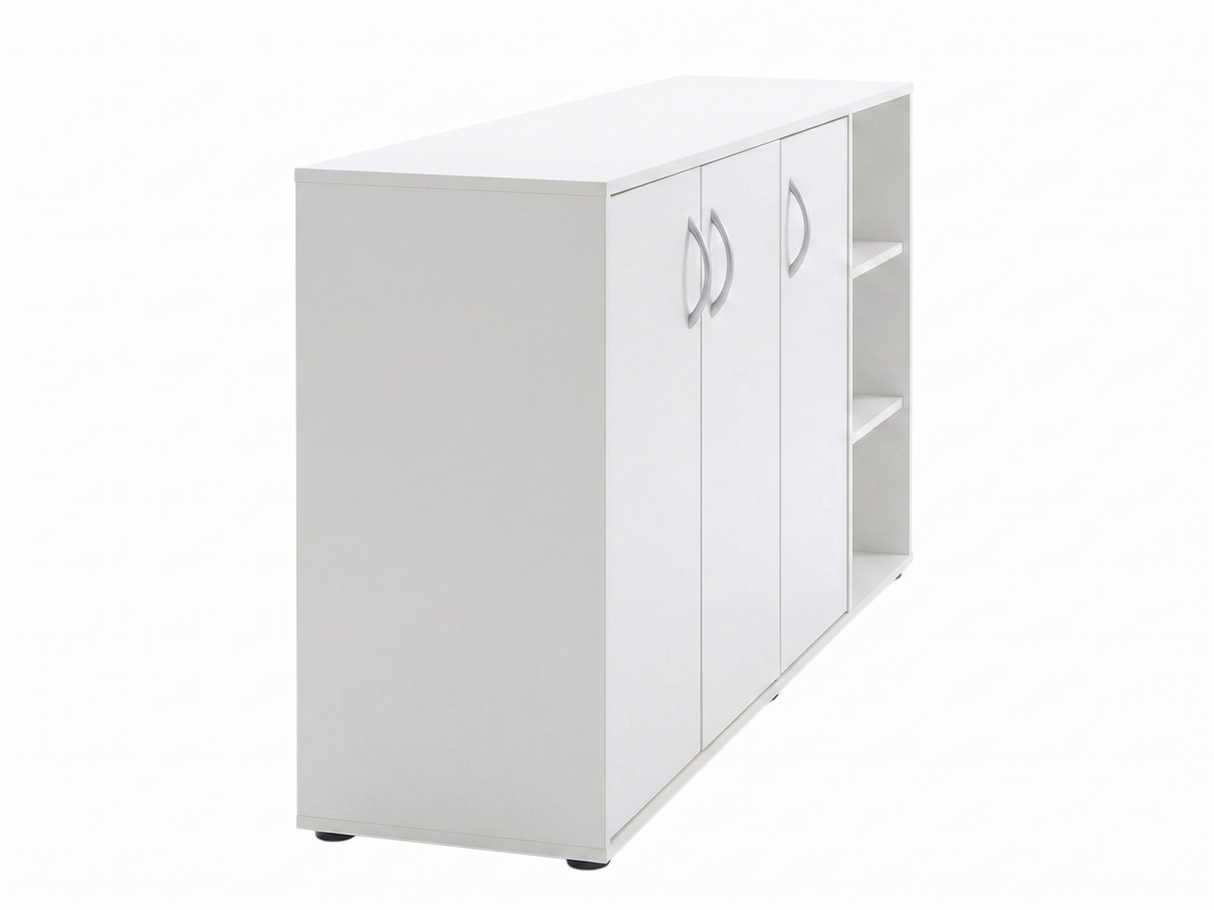 Okura 3-Door Shoe Cabinet with Shelf - White