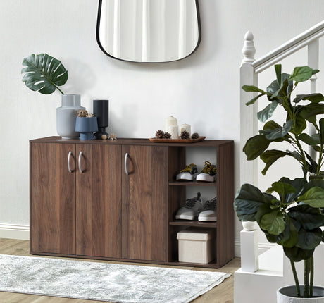 Okura Shoe Cabinet 3 Door Walnut