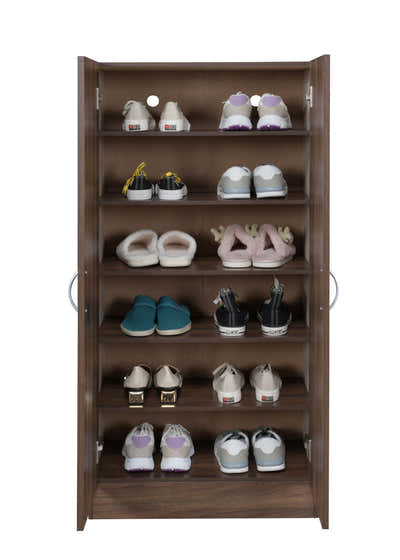 Clevedon 2-Door Shoe Storage Cabinet - Walnut