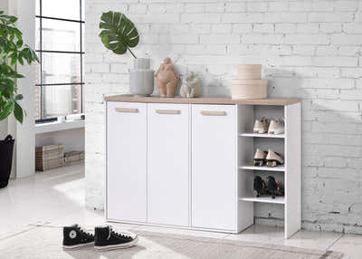 Orewa 3-Door Shoe Cabinet with Open Shelf