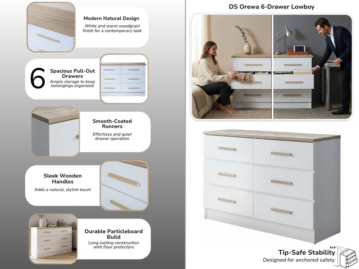 DS Orewa 6-Drawer Lowboy
