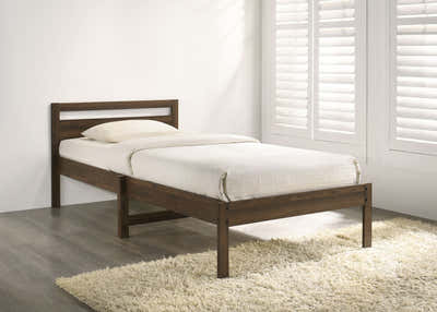 Lzzy Single Bed Frame - Walnut