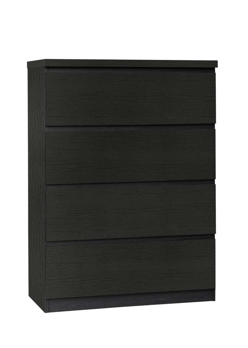 Tiko 4-Drawer Tallboy - Black Oak