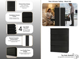 Tiko 4-Drawer Tallboy - Black Oak