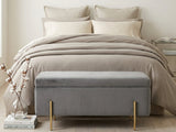 Molto Velvet Ottoman Bench with Storage - Grey