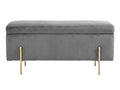 Molto Velvet Ottoman Bench with Storage - Grey