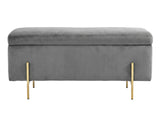 Molto Velvet Ottoman Bench with Storage - Grey