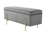 Molto Velvet Ottoman Bench with Storage - Grey