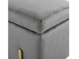 Molto Velvet Ottoman Bench with Storage - Grey