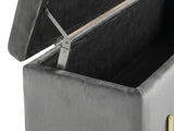 Molto Velvet Ottoman Bench with Storage - Grey