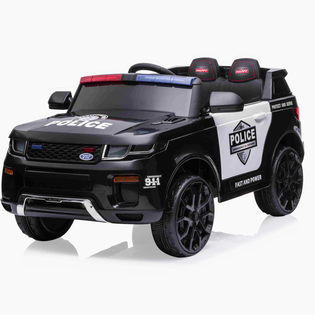 Kids Ride On Police Car - Black | Electric Toy Car | TSB Living NZ