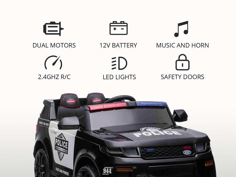 Ride On Car Ride On Police Car New Black