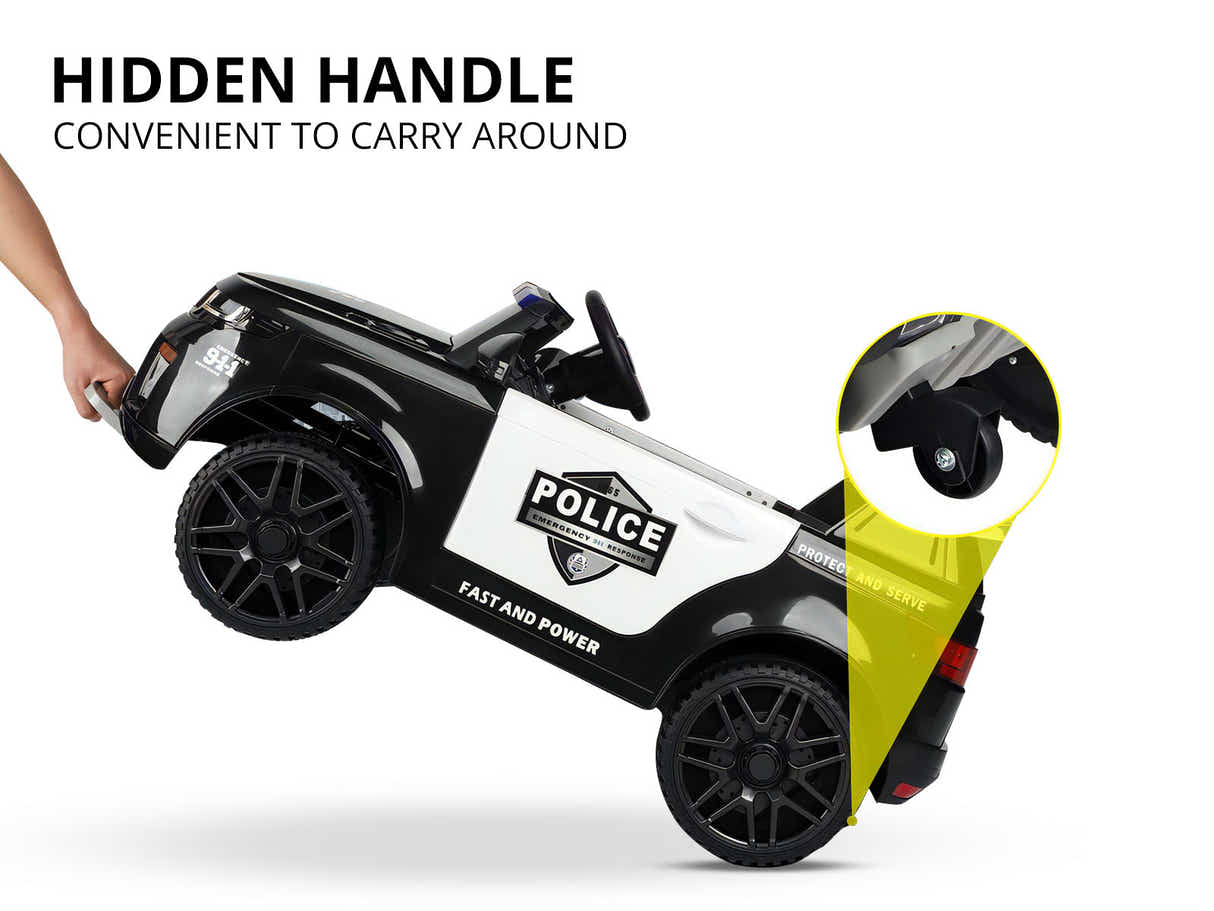 Kids Ride On Police Car - Black