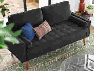 Gyllene 2-Seater Velvet Sofa - Black