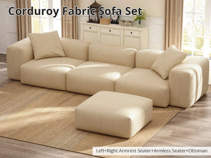 T Corduroy Fabric Sofa Set