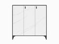 Lonna Steel 3-Door Shoe Cabinet - White Marble
