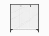 Lonna Steel 3-Door Shoe Cabinet - White Marble