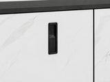 Lonna Steel 3-Door Shoe Cabinet - White Marble