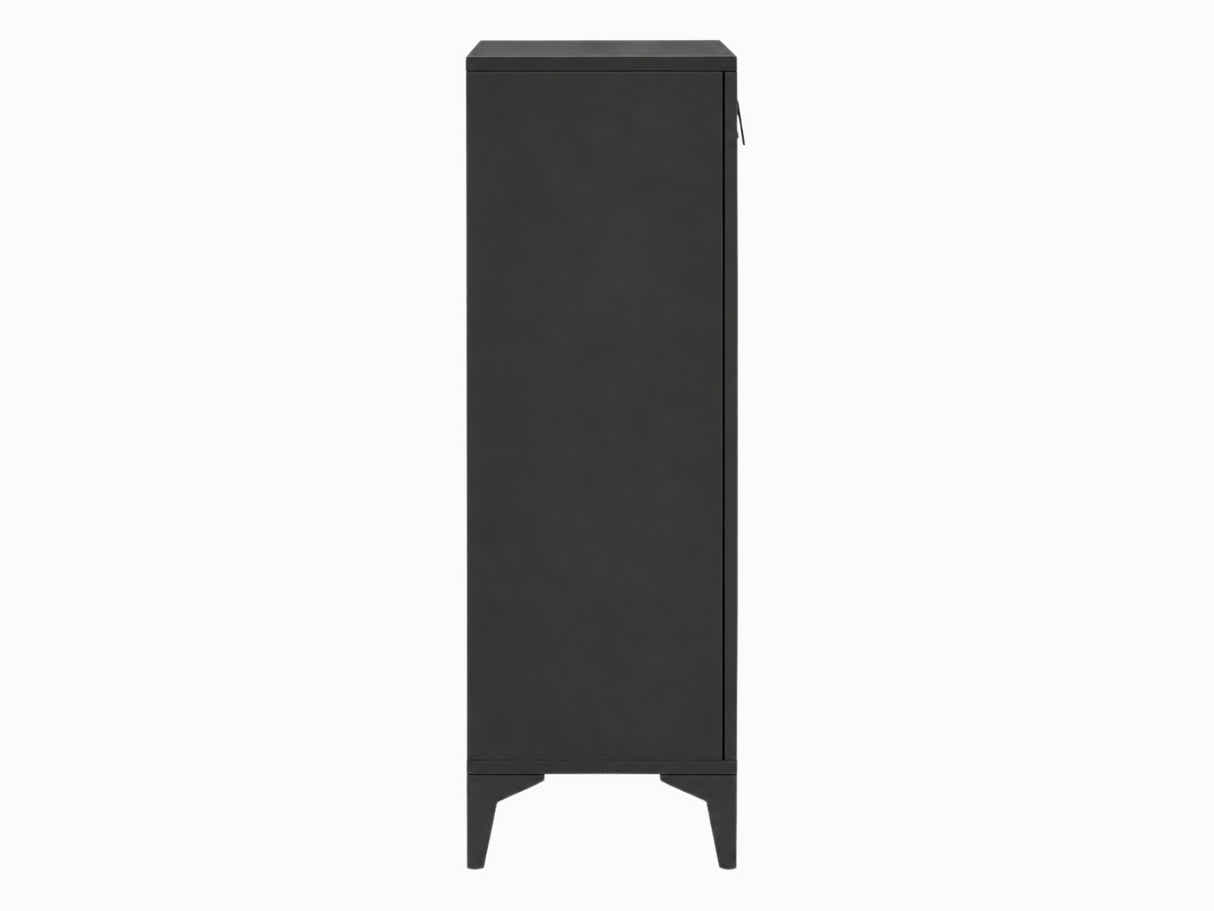 Lonna Steel 3-Door Shoe Cabinet - White Marble