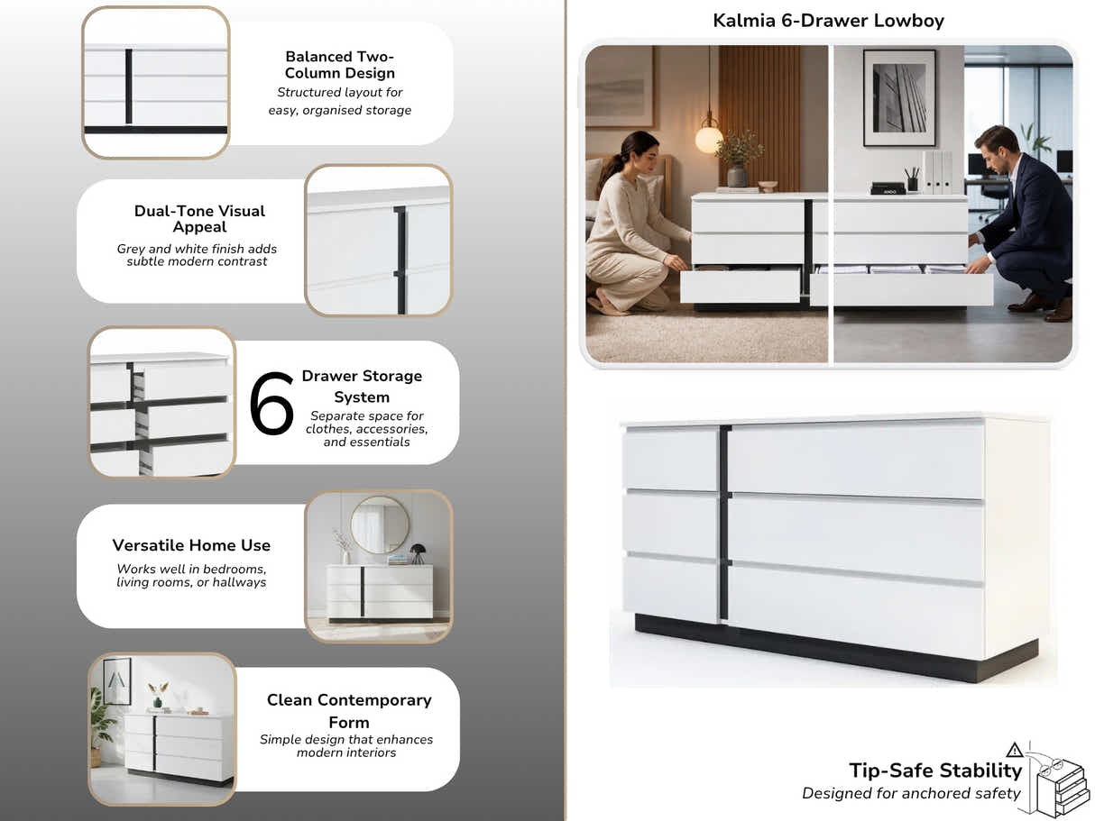 Kalmia 6-Drawer Lowboy