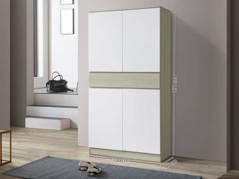 Teasel 4-Door Tall Shoe Cabinet with Drawer