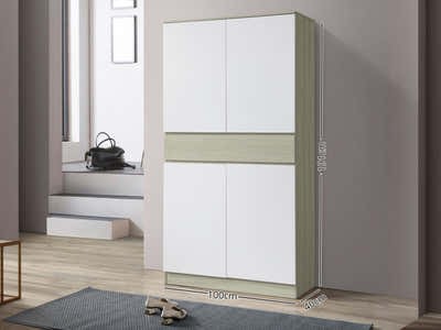 Teasel 4-Door Tall Shoe Cabinet with Drawer