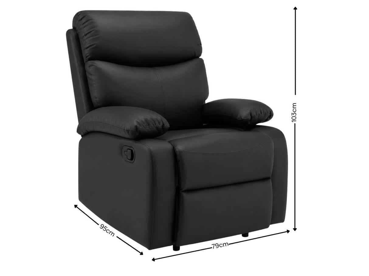 Giselle Recliner Chair PU - Black