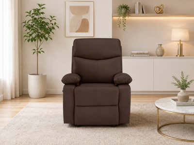 Giselle PU Leather Recliner Chair - Brown