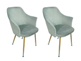 Ceilean Velvet Dining Chair Green - Set of 2