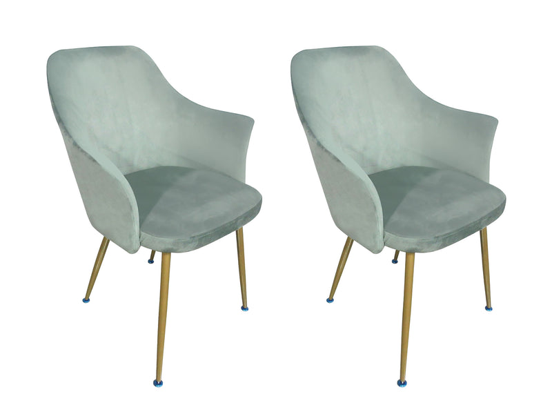 Ceilean Velvet Dining Chair Green - Set of 2