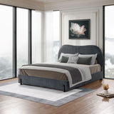 Arna Fabric Bed Double Grey