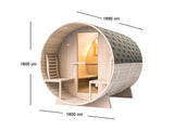 Quilo 4 Person Outdoor Barrel Sauna with Porch