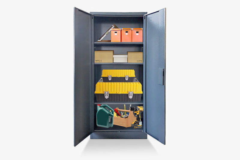 Lockable Steel Garage Storage Cabinet - 165 cm
