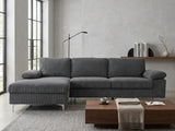 Kaveah Corduroy Sofa With Left Chaise - Grey
