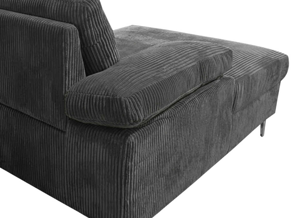 Kaveah Corduroy Sofa With Left Chaise - Grey