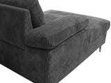 Kaveah Corduroy Sofa With Left Chaise - Grey