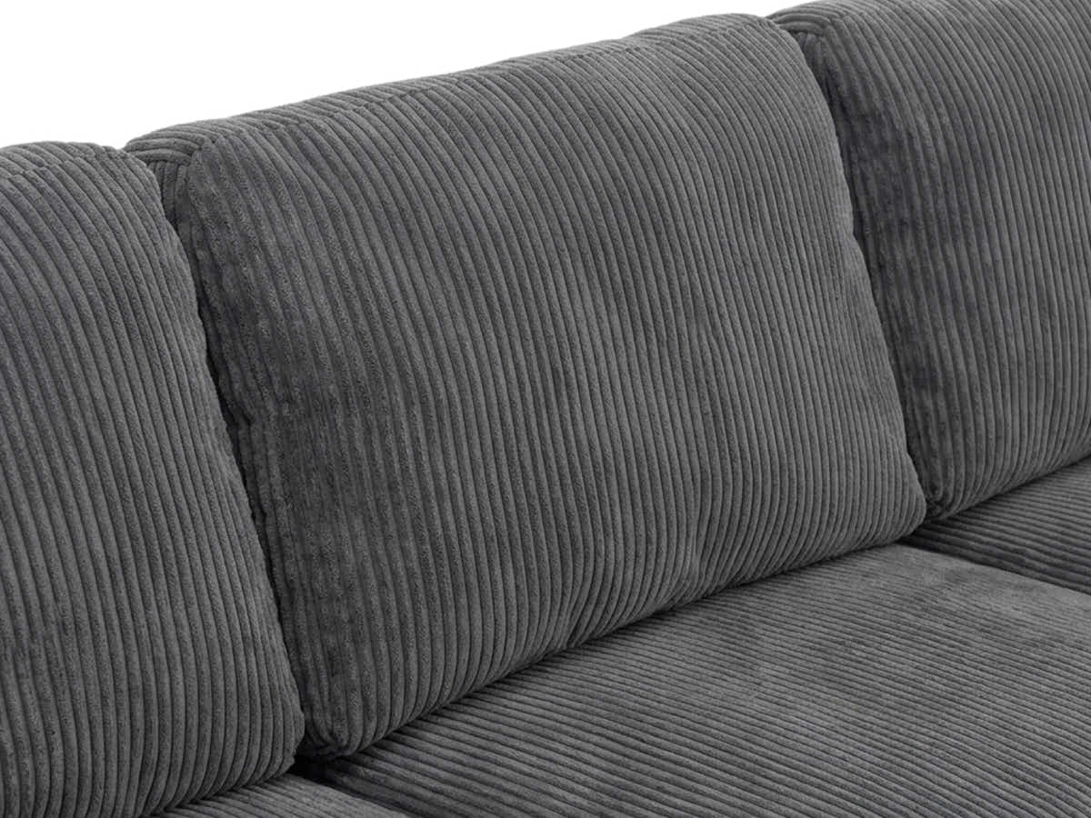 Kaveah Corduroy Sofa With Left Chaise - Grey