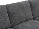 Kaveah Corduroy Sofa With Left Chaise - Grey