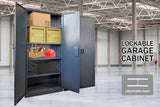Lockable Steel Garage Storage Cabinet - 185 cm