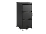 3-Drawer File Cabinet - Black