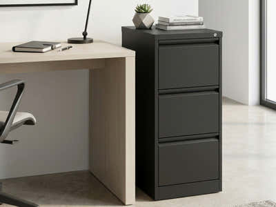 3-Drawer File Cabinet - Black