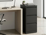 3-Drawer File Cabinet - Black