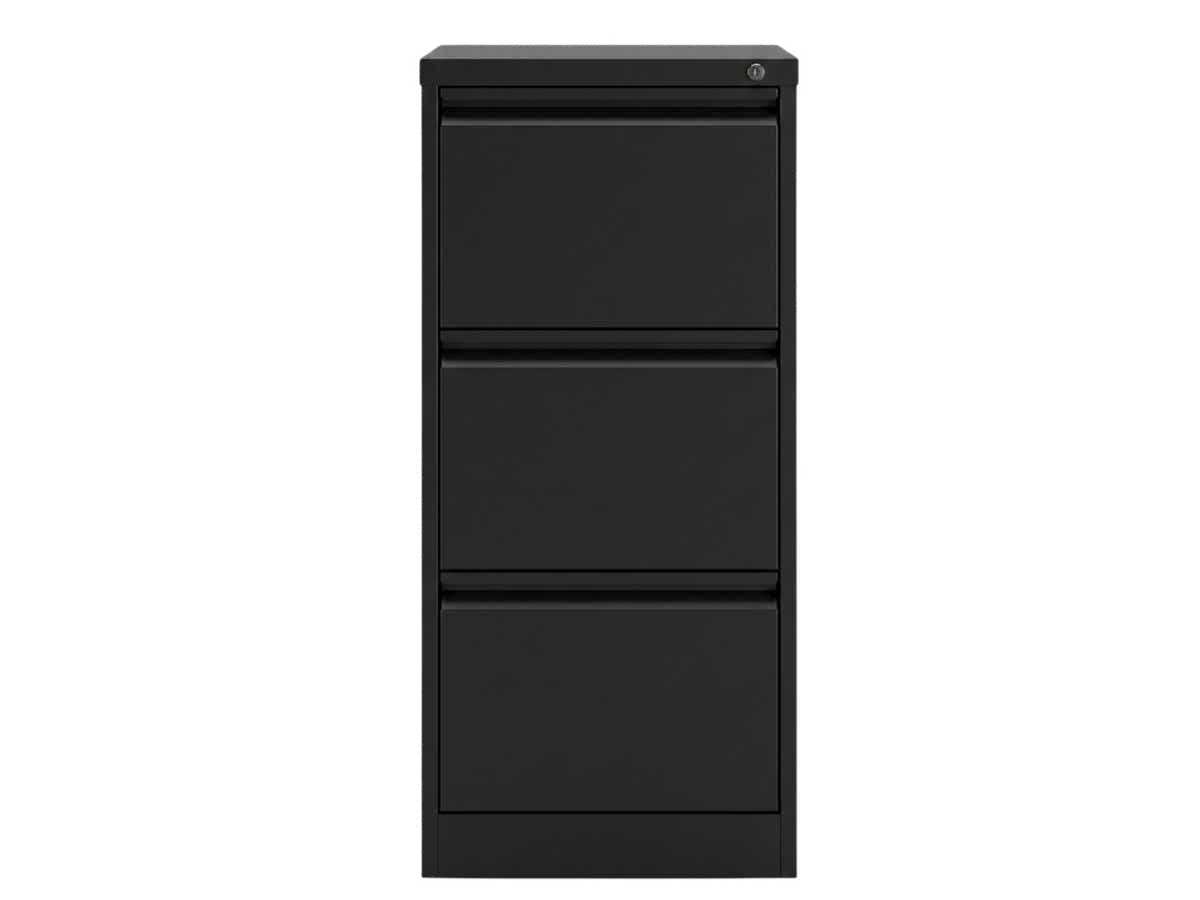 3-Drawer File Cabinet - Black