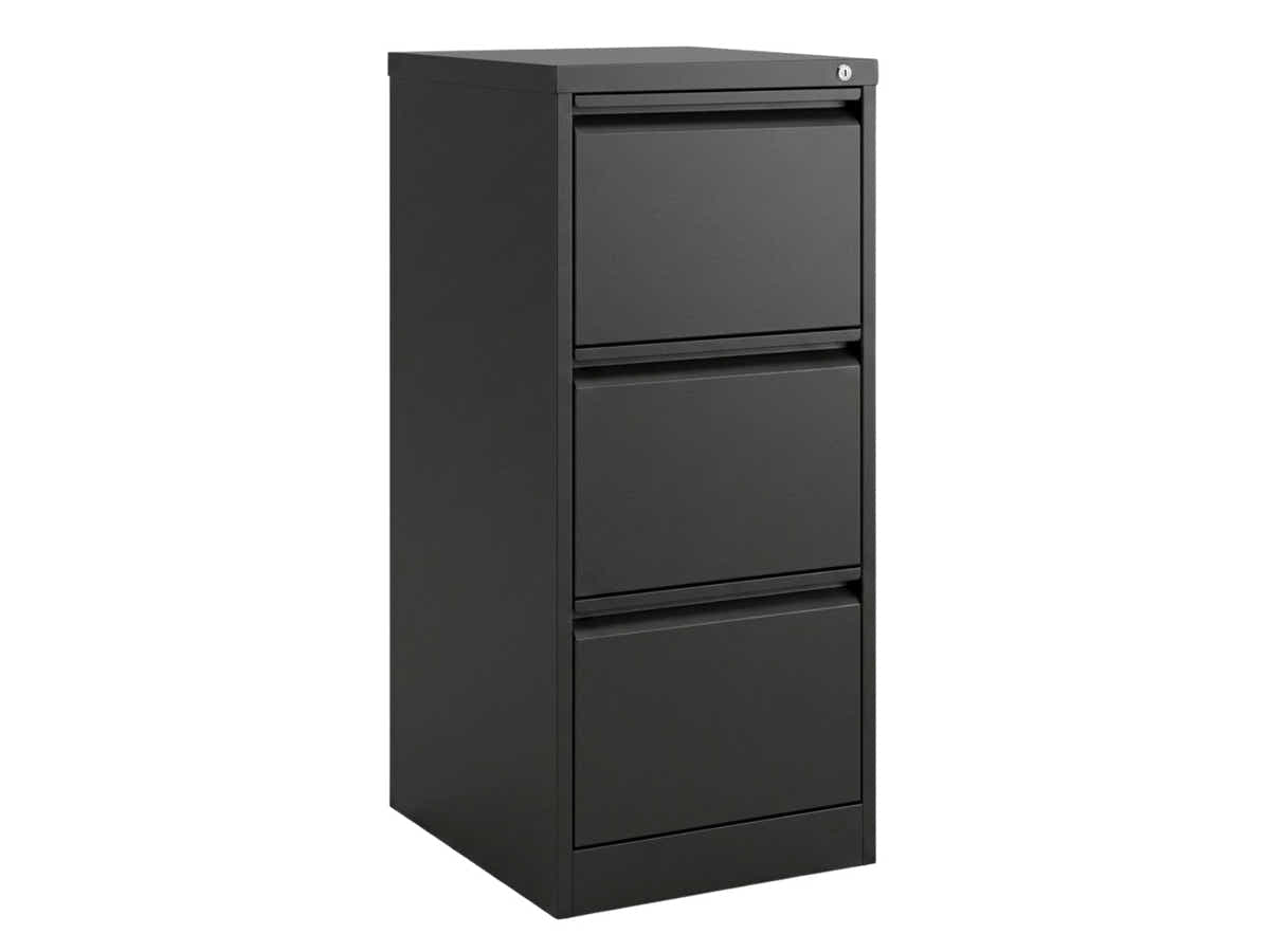 3-Drawer File Cabinet - Black
