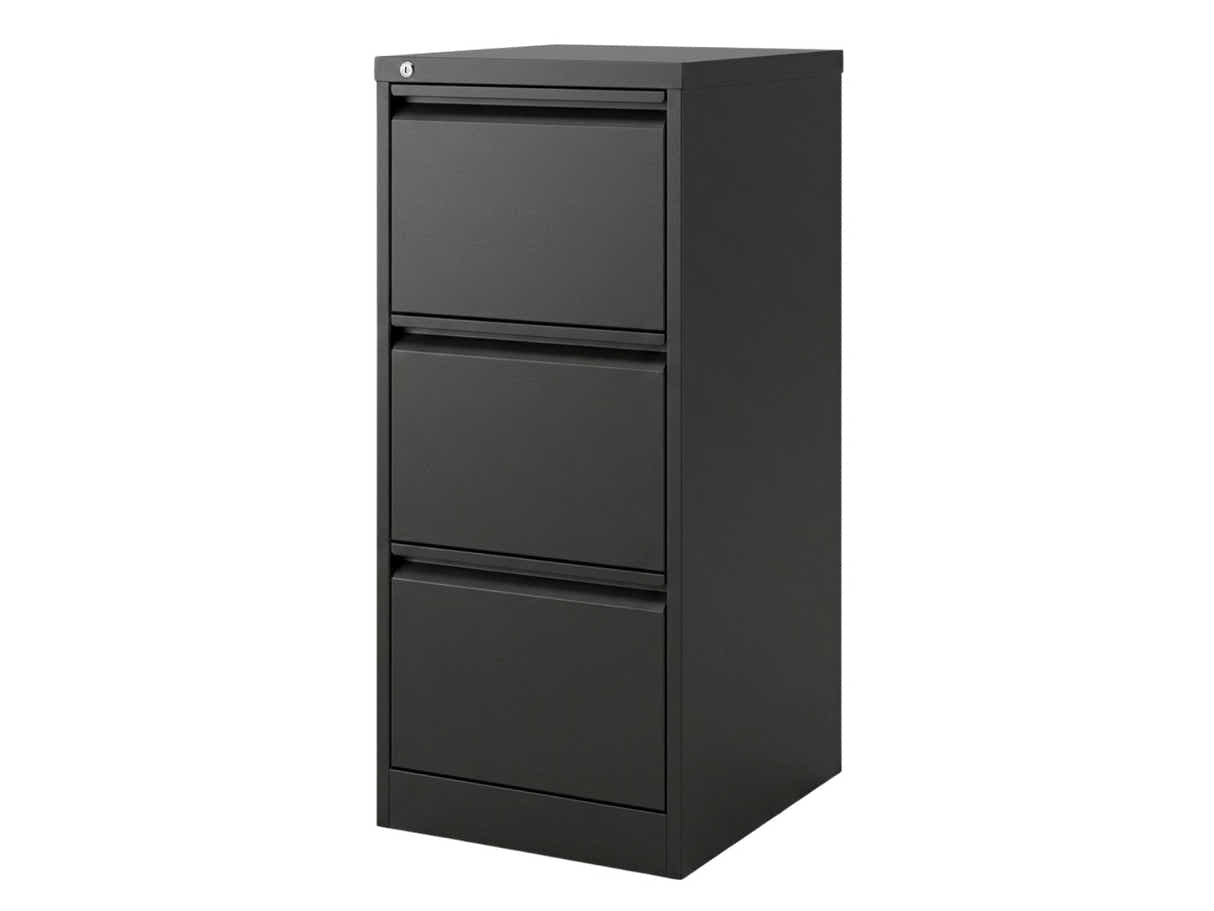 3-Drawer File Cabinet - Black