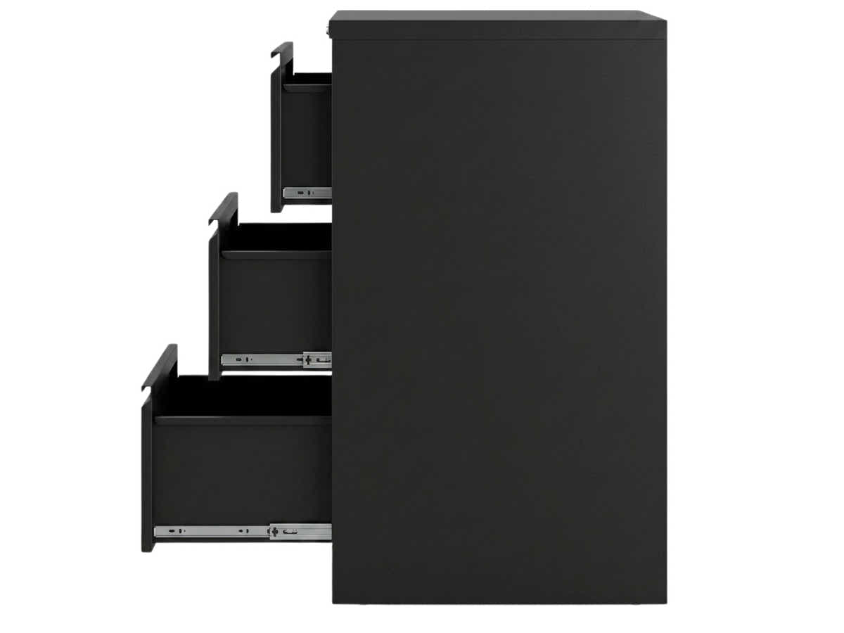 3-Drawer File Cabinet - Black