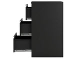 3-Drawer File Cabinet - Black