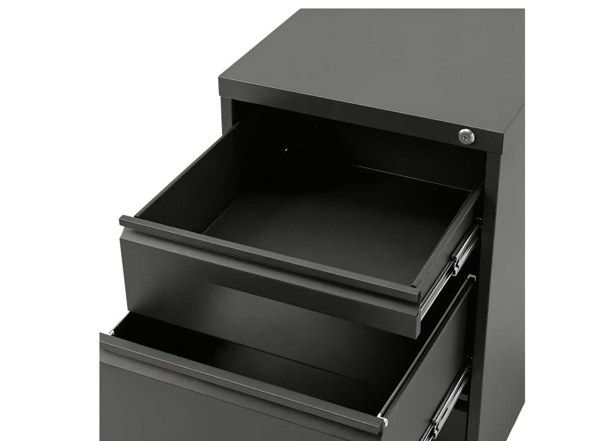 3-Drawer File Cabinet - Black