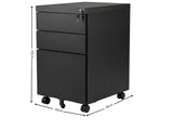 Mobile Pedestal File Cabinet - Black