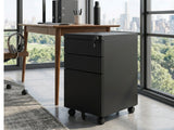 Mobile Pedestal File Cabinet - Black